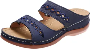 Ladmiple Comfortable Orthopedic Sandals For Women Dressy Summer Arch Support Orthotic Flip Flops Slides for Plantar Fasciitis