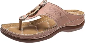 Ladmiple Comfortable Orthopedic Sandals For Women Dressy Summer Arch Support Orthotic Slides Flip Flops Soft Beach Shoes