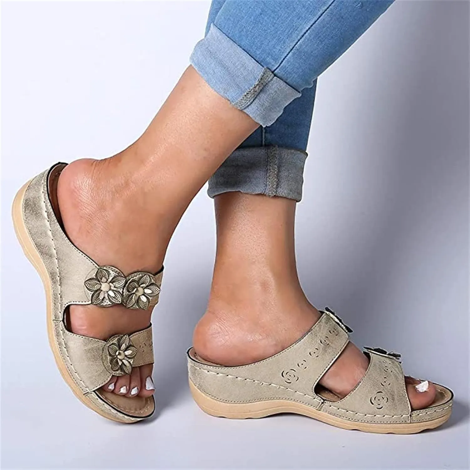 Ladmiple Dress Sandals For Women Orthotic Dressy Summer Comfortable Arch Support Orthopedic Flip Flops Cute Walking Slides