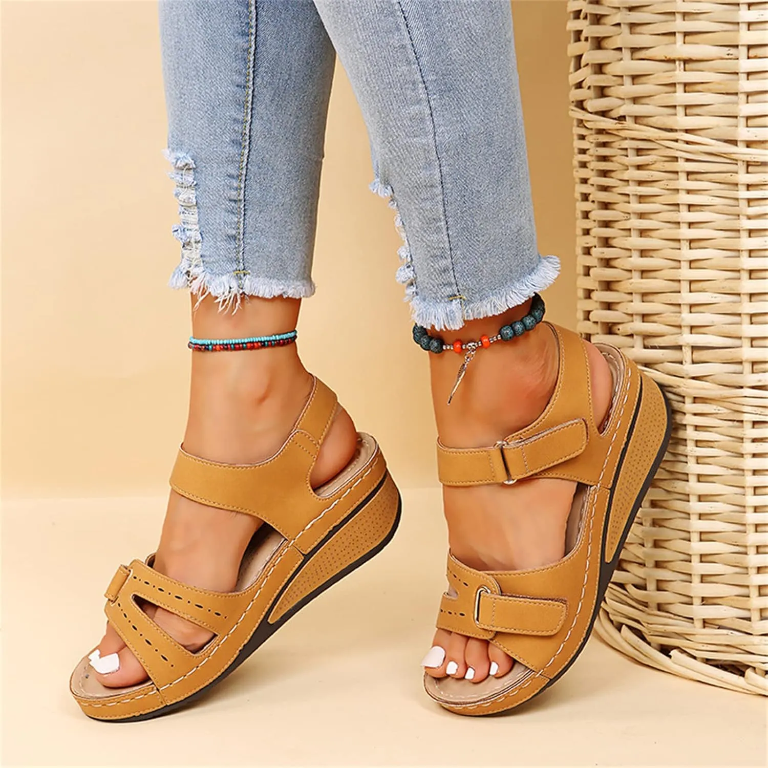Ladmiple Orthopedic Sandals For Women Elegant Comfortable Arch Support Orthotic Flip Flops Dressy Summer Cute Walking Slides