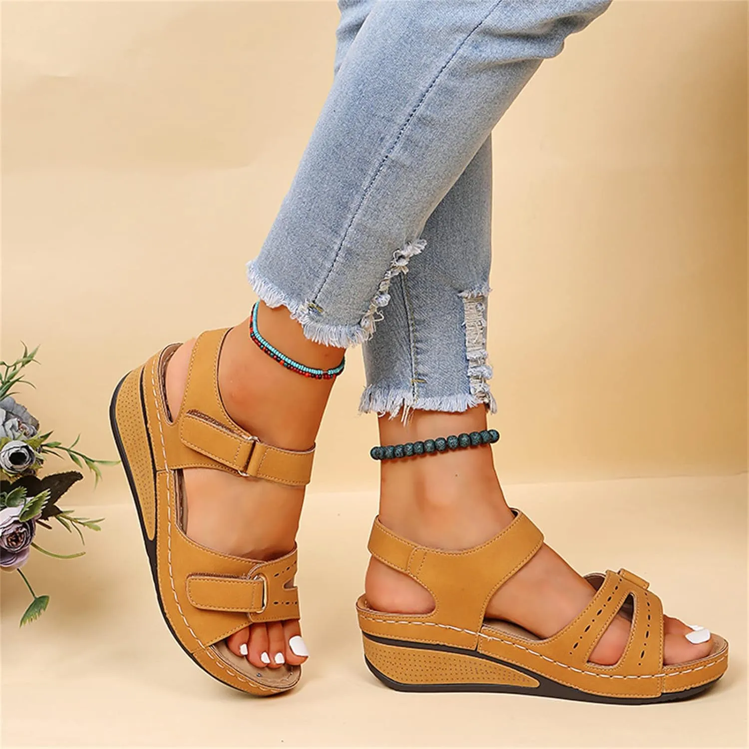 Ladmiple Orthopedic Sandals For Women Elegant Comfortable Arch Support Orthotic Flip Flops Dressy Summer Cute Walking Slides