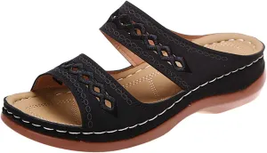 Ladmiple Orthopedic Sandals For Women Plantar Fasciitis Arch Heel Support Orthotic Slides Comfortable Dressy Summer Flipflops