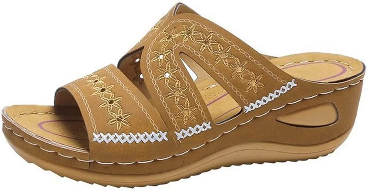 Ladmiple Orthopedic Slippers For Women Flat Feet Comfort Walking Orthotic Sandals Dressy Summer Open Toe Arch Support Slides
