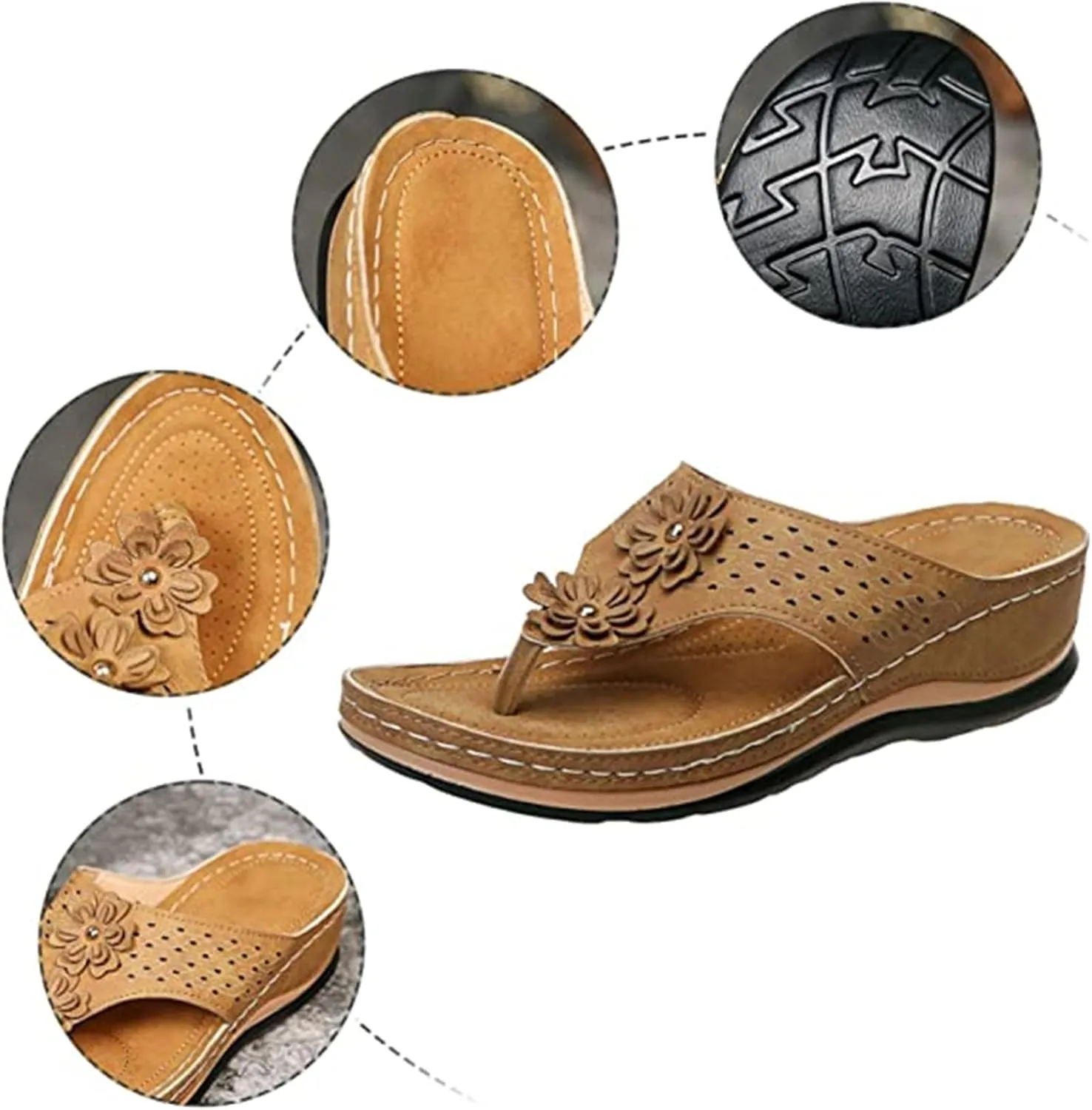 Ladmiple Orthotic Dress Sandals For Women With Arch Support Comfortable Orthopedic Flip Flops Dressy Casual Summer Shoes