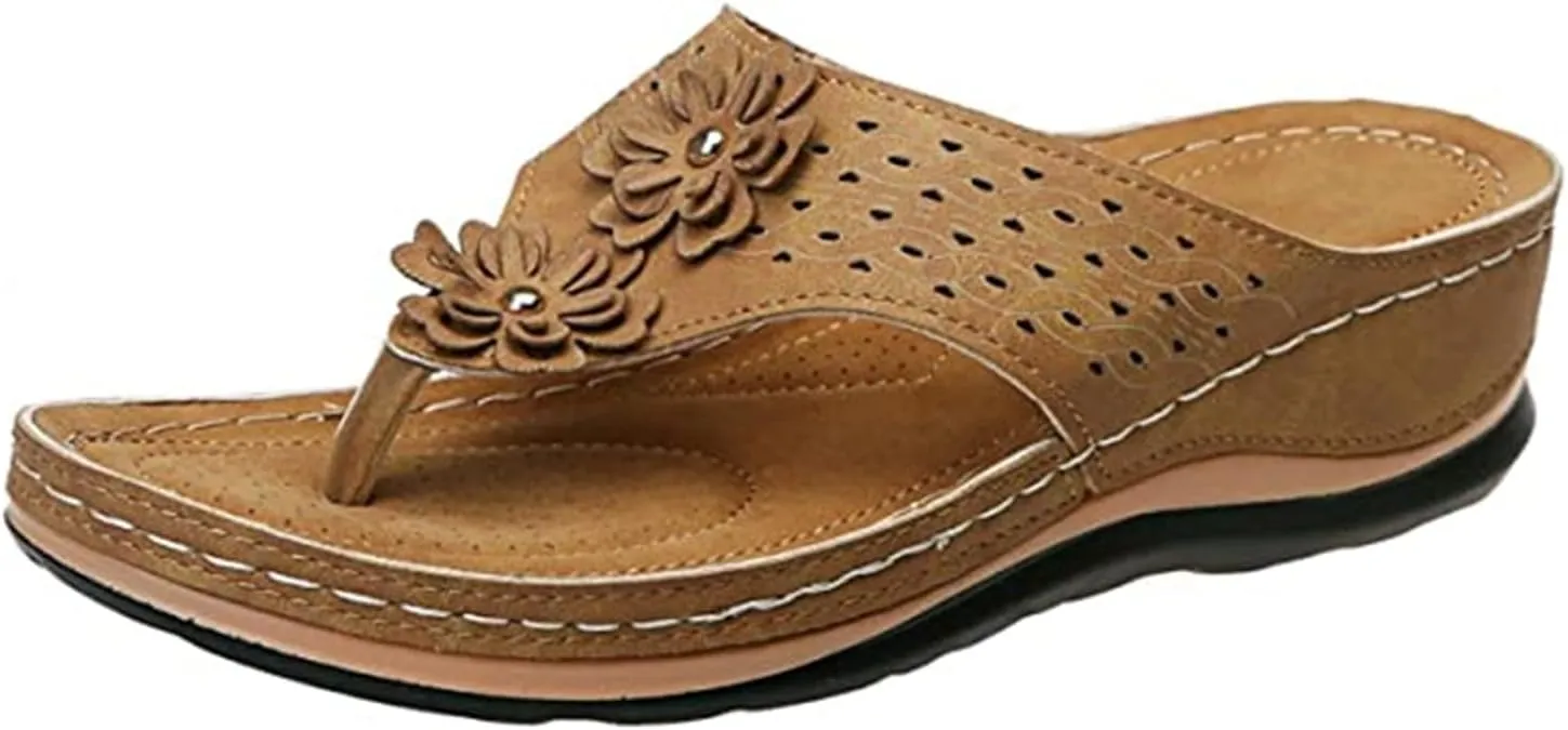 Ladmiple Orthotic Dress Sandals For Women With Arch Support Comfortable Orthopedic Flip Flops Dressy Casual Summer Shoes