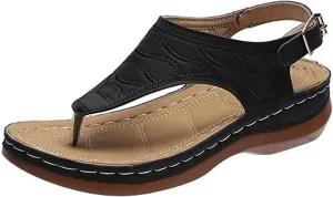Ladmiple Orthotic Sandals For Women Dressy Summer Orthopedic Walking Slippers with Arch Support Vintage Slip On Flip Flops