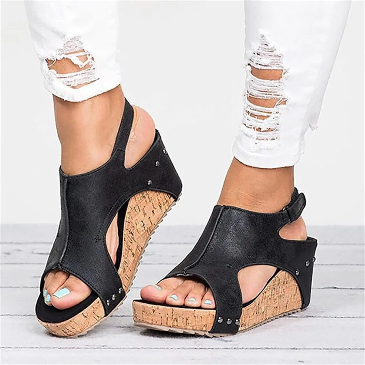 Ladmiple Platform Sandals Women Dressy Comfy Open Toe Ankle Strap Flatform Wedge Casual Sandals Comfortable Summer Dress Shoe