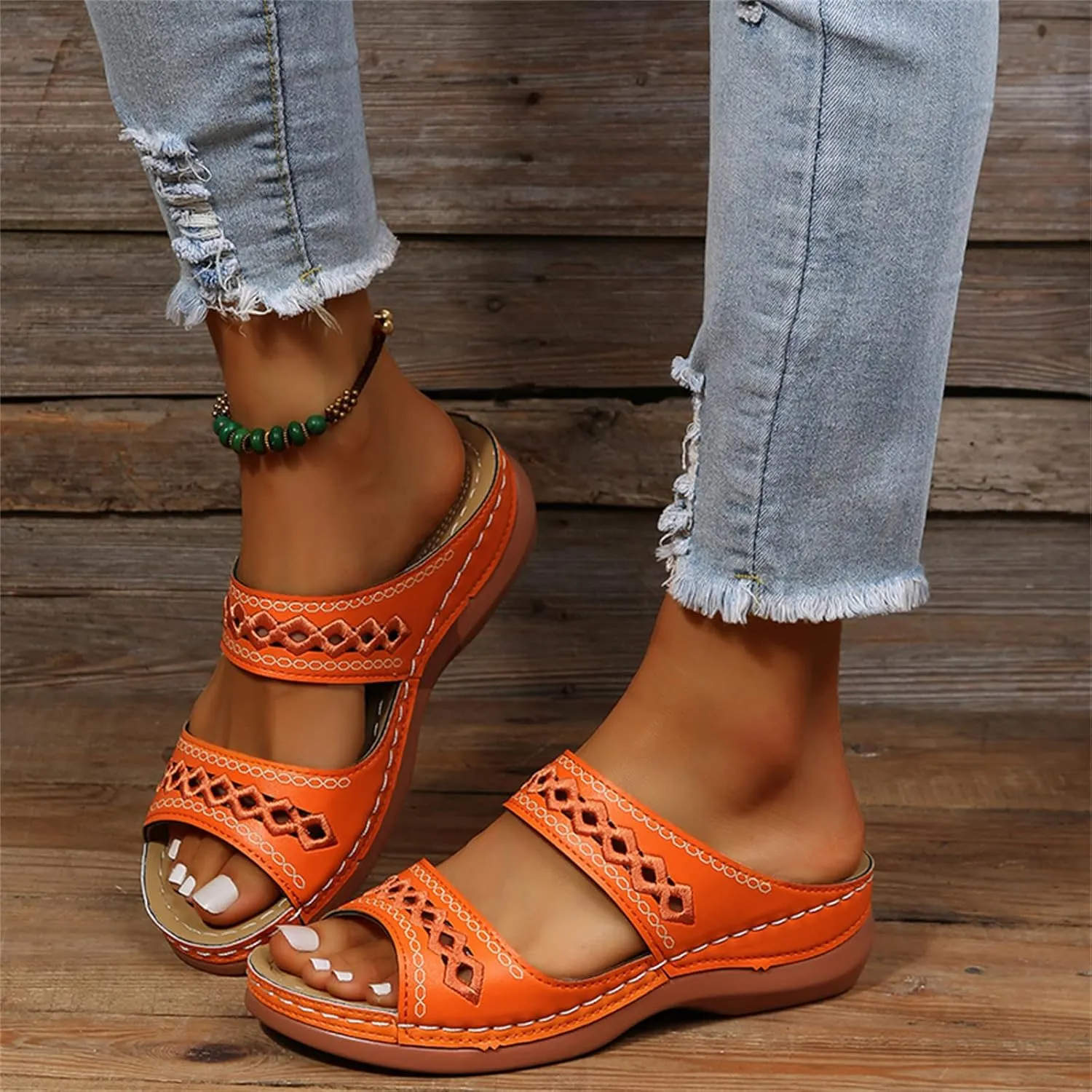 Ladmiple Sandals Women Arch Support Orthopedic Flip Flops Soft Summer Beach Shoes Dressy Comfortable Orthotic Slides 2025
