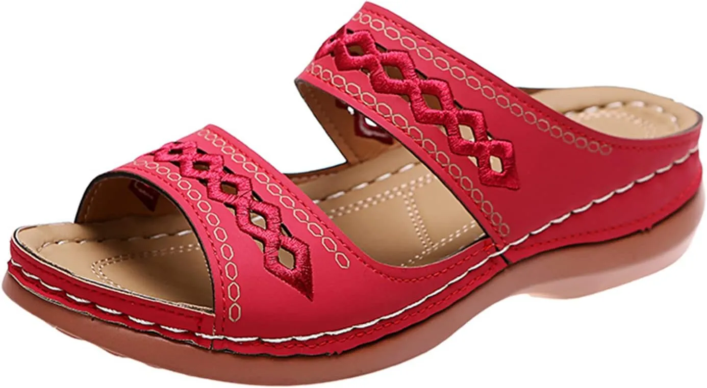 Ladmiple Sandals Women Dressy Summer Flat Cute Casual Beach Shoes Fashion Orthotic Slides Slip On Orthopedic Slippers 2025