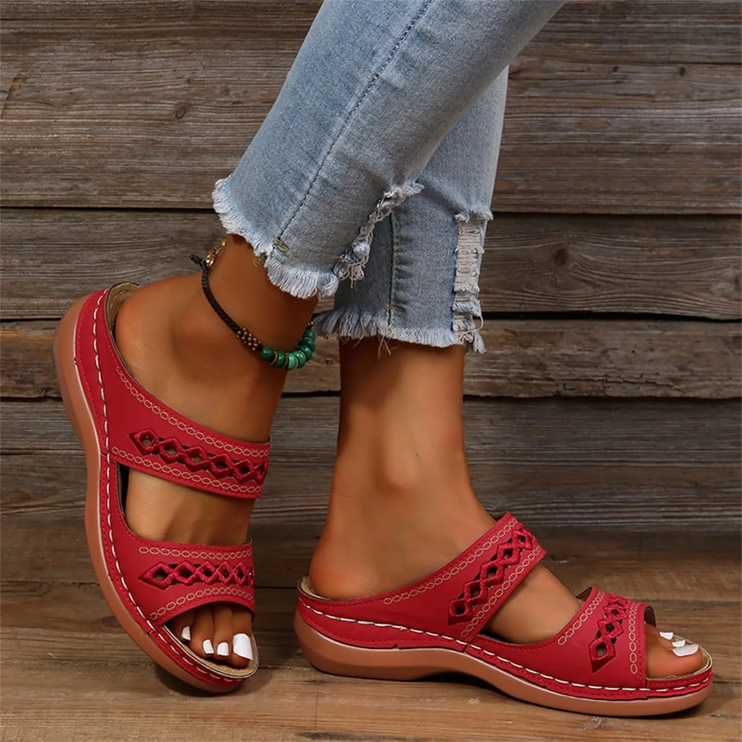 Ladmiple Sandals Women Dressy Summer Flat Cute Casual Beach Shoes Fashion Orthotic Slides Slip On Orthopedic Slippers 2025