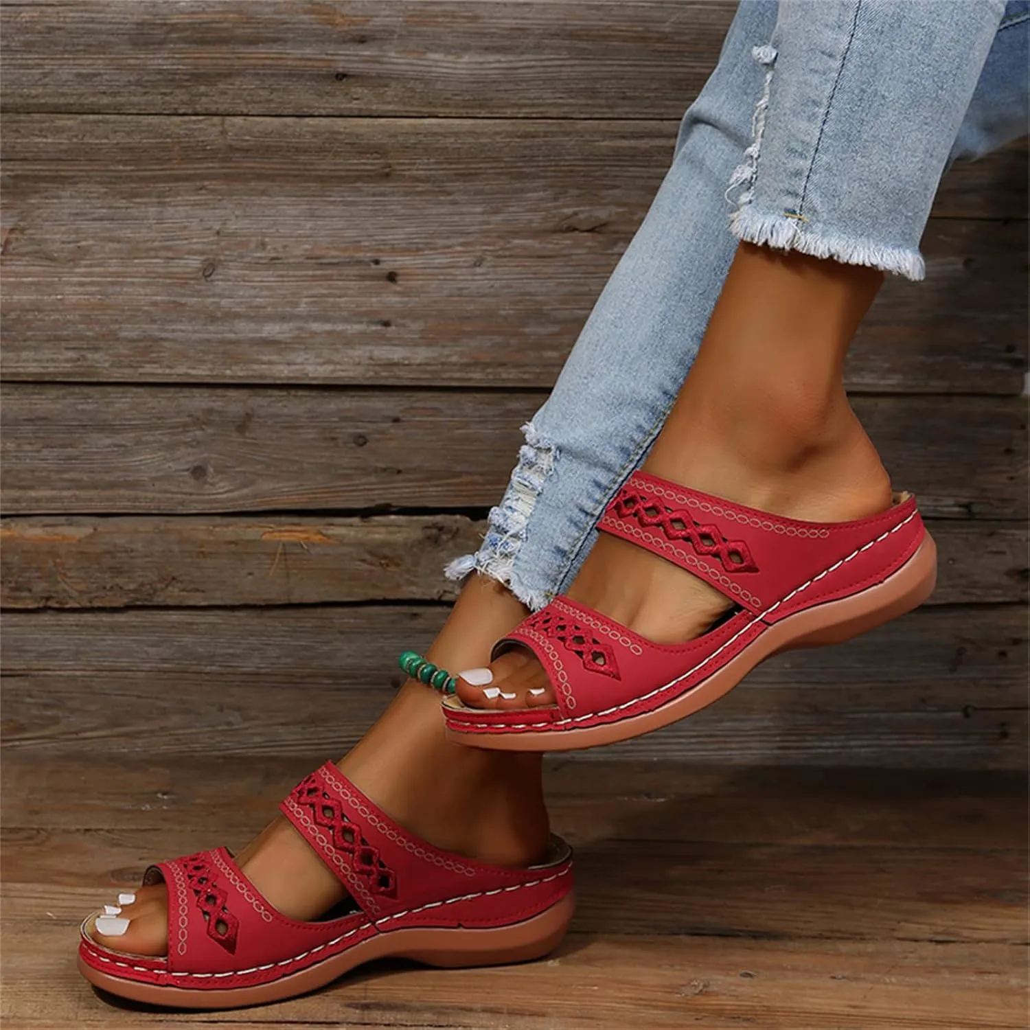 Ladmiple Sandals Women Dressy Summer Flat Cute Casual Beach Shoes Fashion Orthotic Slides Slip On Orthopedic Slippers 2025