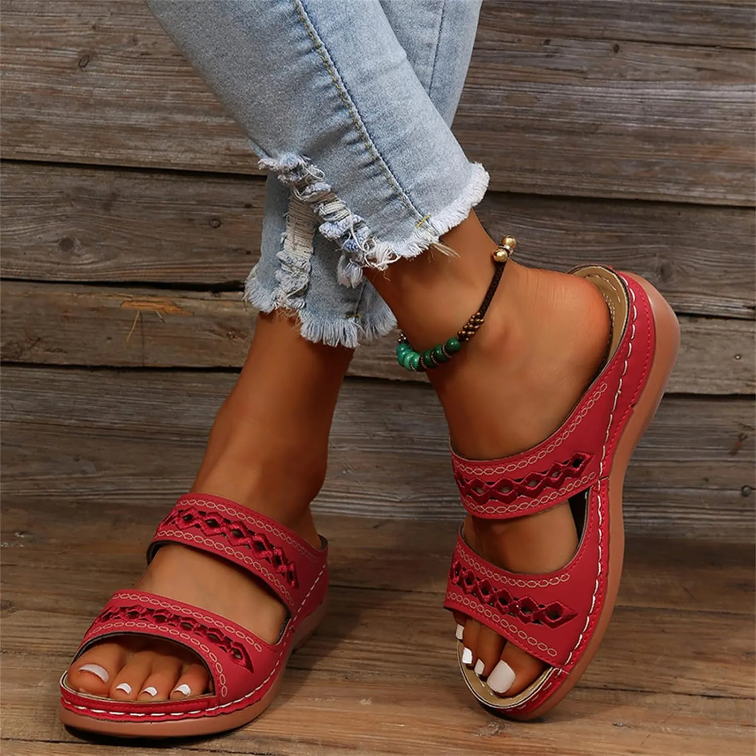 Ladmiple Sandals Women Dressy Summer Flat Cute Casual Beach Shoes Fashion Orthotic Slides Slip On Orthopedic Slippers 2025