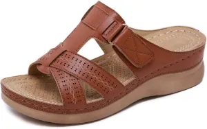 Ladmiple Sandals Women Dressy Summer Flat Flip Flops Walking Orthopedic Slippers Slip On Orthotic Slides with Arch Support