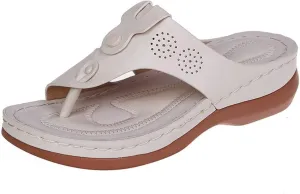 Ladmiple Sandals Women Fashion Flat Orthotic Flips Flops Arch Support Orthopedic Slides Plantar Fasciitis Walking Shoes