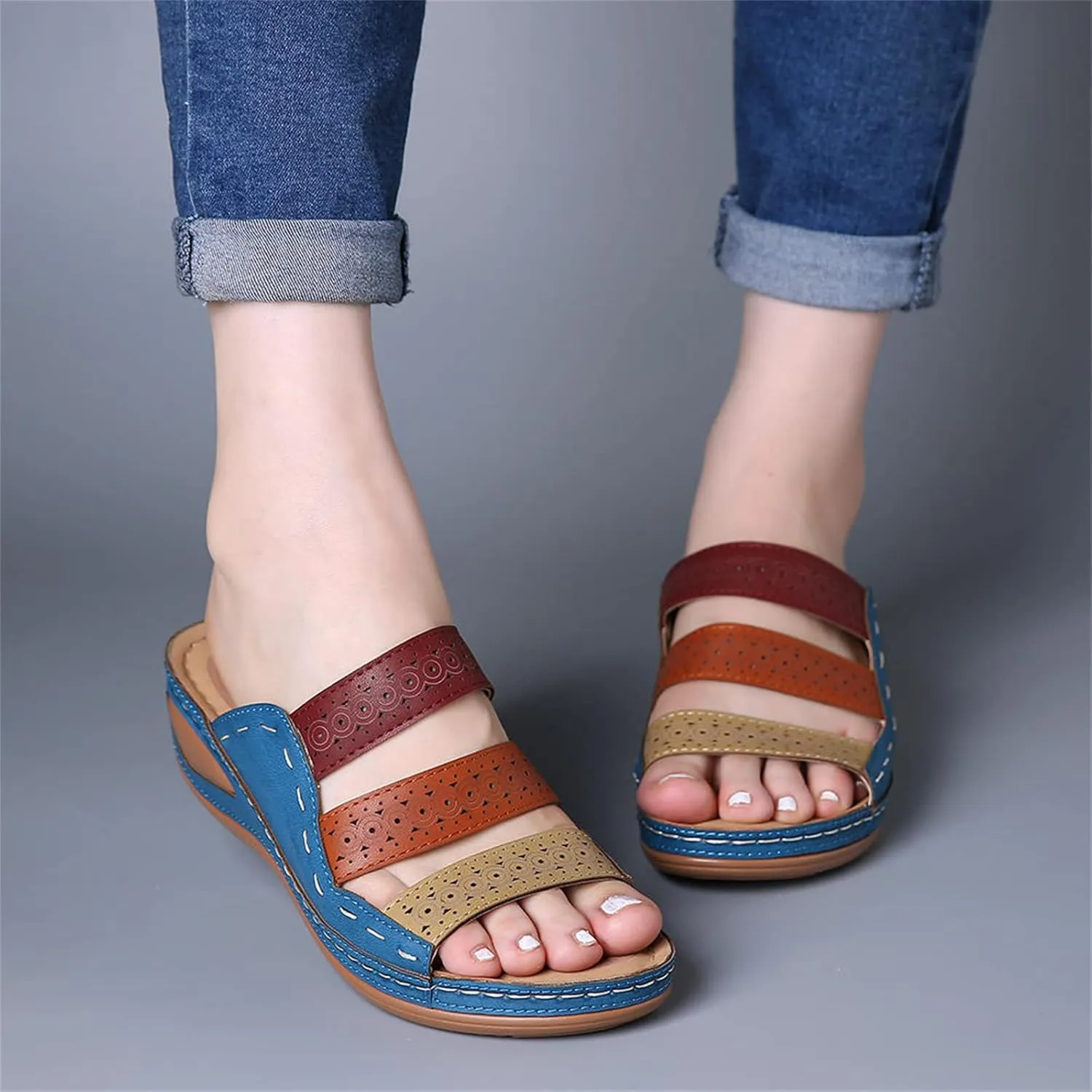 Ladmiple Summer Sandals For Women 2024 Trendy Casual Orthotic Slides Comfortable Orthopedic Slippers Dressy Walking Flip Flop