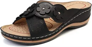 Ladmiple Womens Sandals Comfortable Dressy Slip On Orthopedic Sandals Arch Support Flip Flops Soft Summer Orthotic Slides