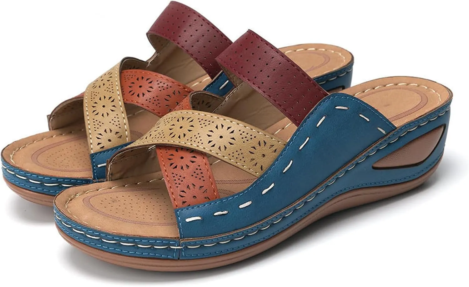 Ladmiple Womens Sandals Comfortable Slides Orthotic Flip Flops Open Toe Arch Support Dressy Summer Orthopedic Slippers