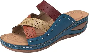 Ladmiple Womens Sandals Dressy Casual Comfortable Slip On Orthotic Flip Flops Summer Orthopedic Slides With Arch Support
