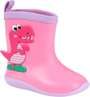 Little Child Toddler Boys Girls Rain Boots Dinosaur Print Non Slip Flat Rain Shoes Mud Boots Kids Rubber Boot