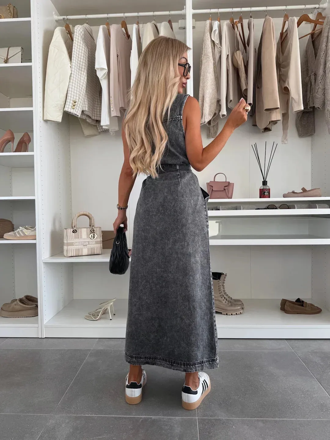 Louisa  Sleeveless Denim Maxi Dress