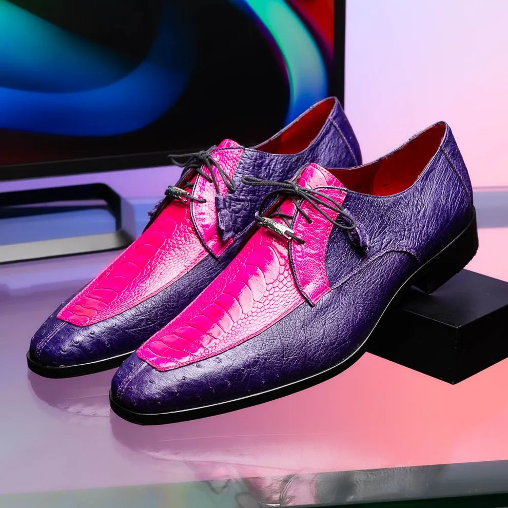 Marco Di Milano Andretti Men's Shoes Exotic Ostrich Leg Derby Oxfords (MDM1181)