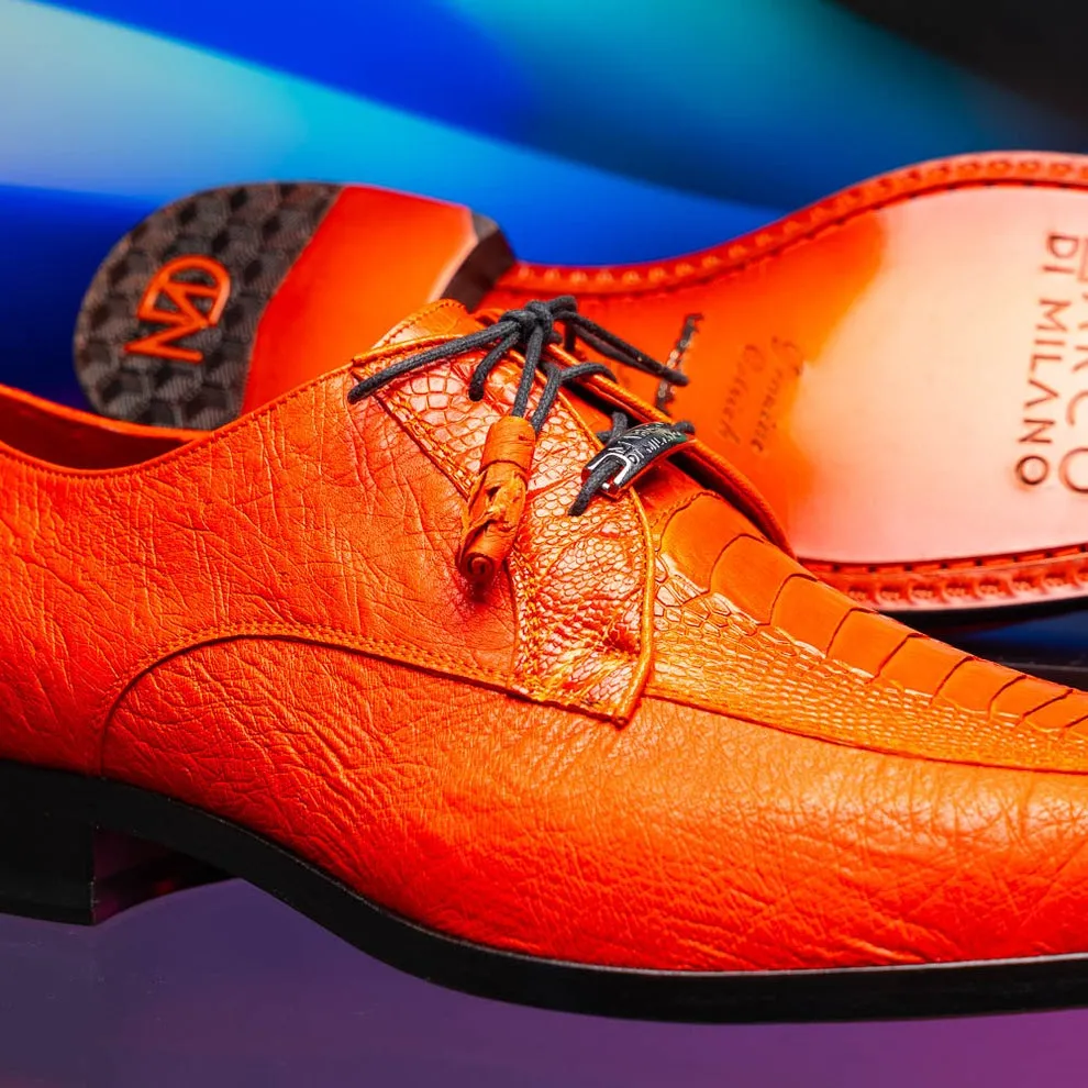 Marco Di Milano Andretti Men's Shoes Exotic Ostrich Leg Derby Oxfords (MDM1181)
