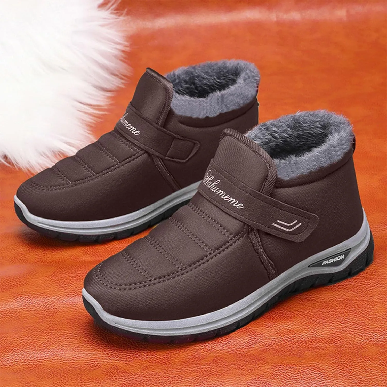 Men Snow Boots Fashion New Pattern Autumn And Winter Thickened Warm Comfortable Casual Slip On Mens Zip up Snow Boots