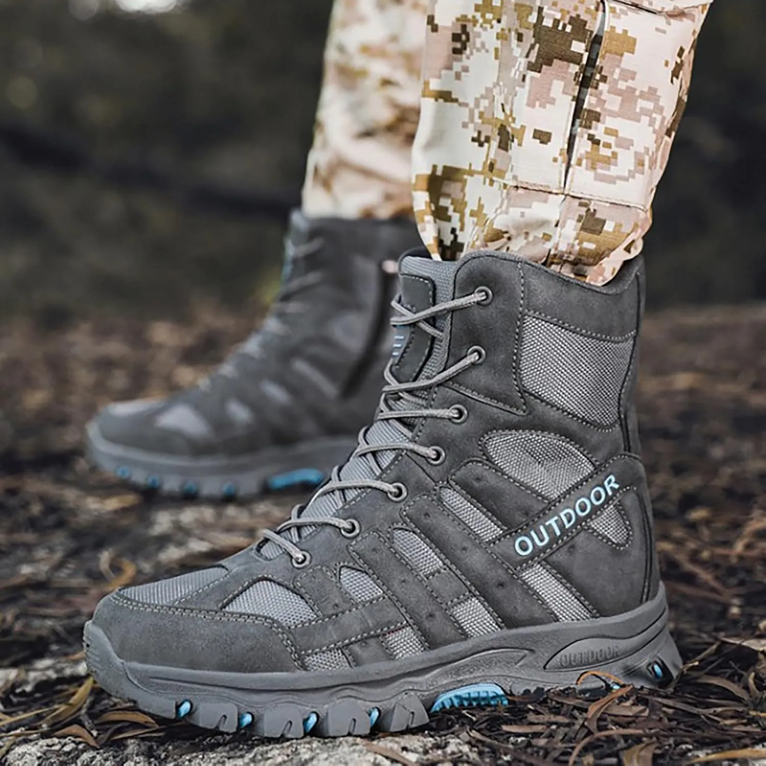 Mens Combat Boots Breathable Police Patrol Boots Lightweight Army Boots Waterproof Hiking Boots Military Tactical Boots