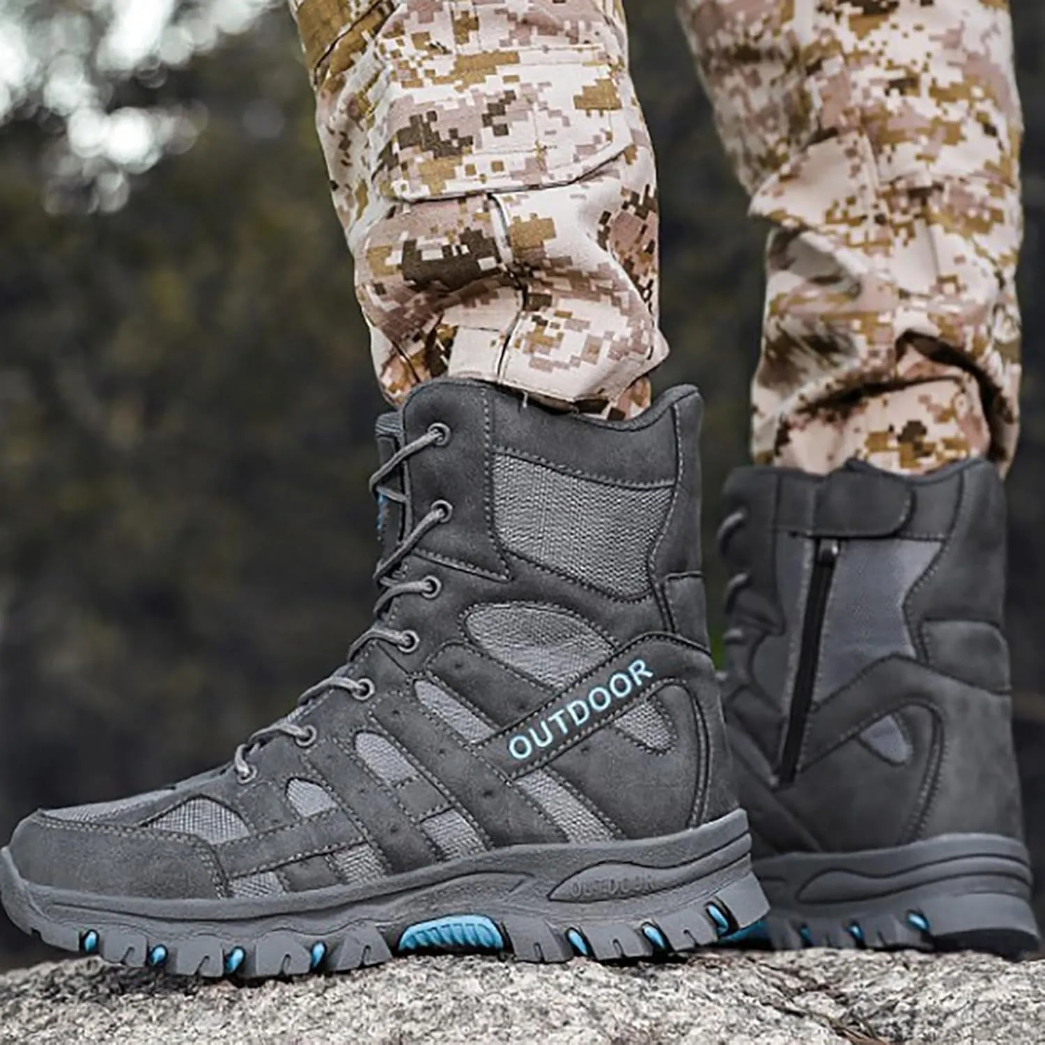 Mens Combat Boots Breathable Police Patrol Boots Lightweight Army Boots Waterproof Hiking Boots Military Tactical Boots