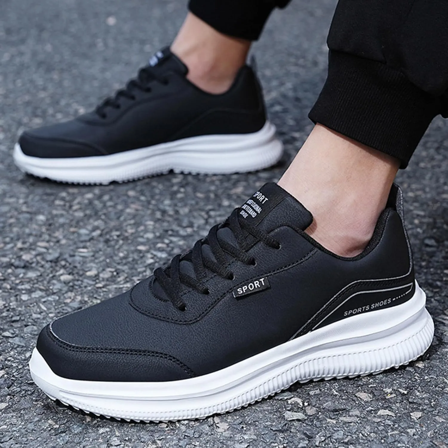 Men's Fashion Sneakers Mens Sneakers Casual Shoes Fashion Black Shoes Casual Tennis for Men Hiking Skateboarding