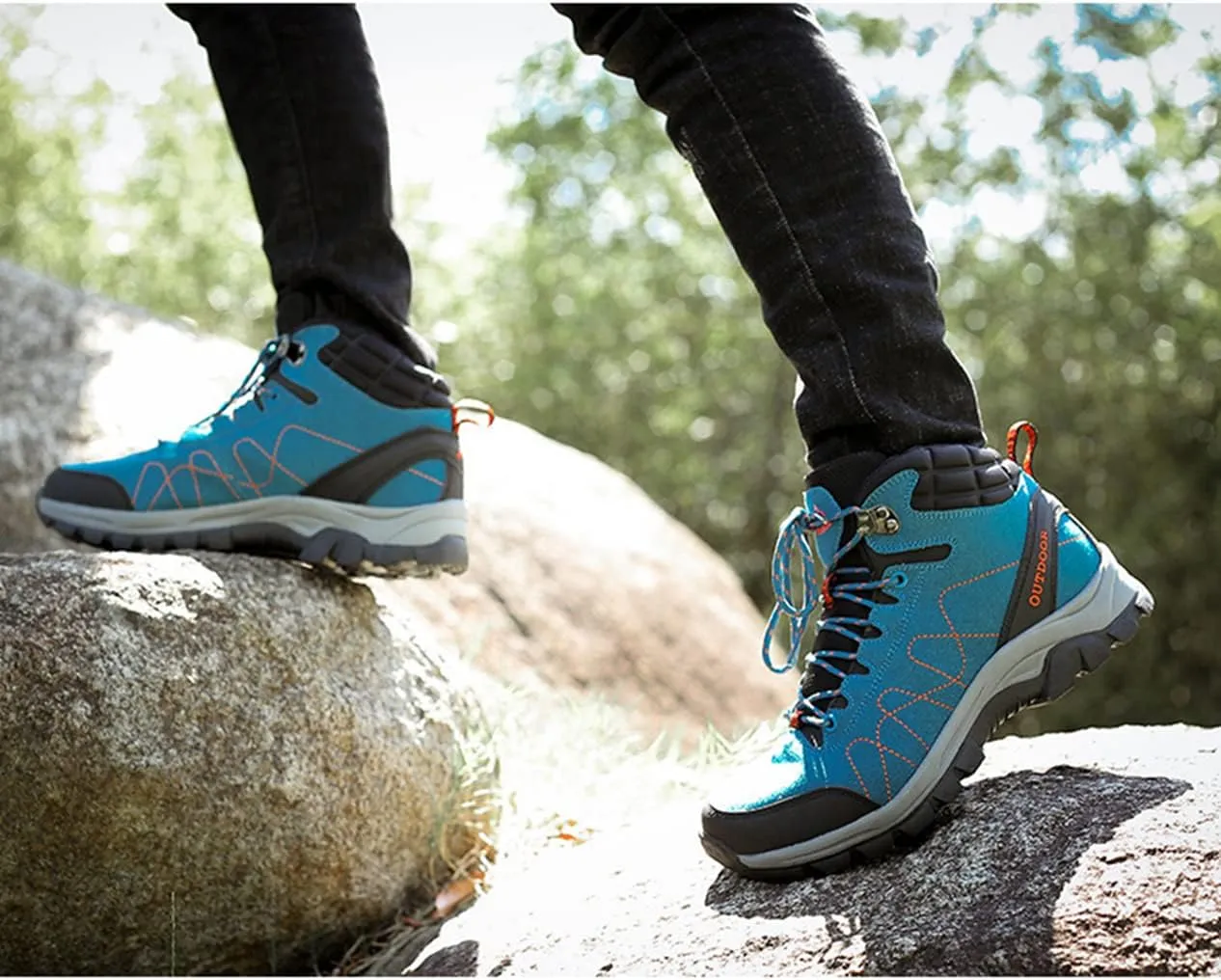 Men's Hiking Shoes Waterproof Anti Slip Hiking Boots Outdoor Lightweight Trekking Sneakers