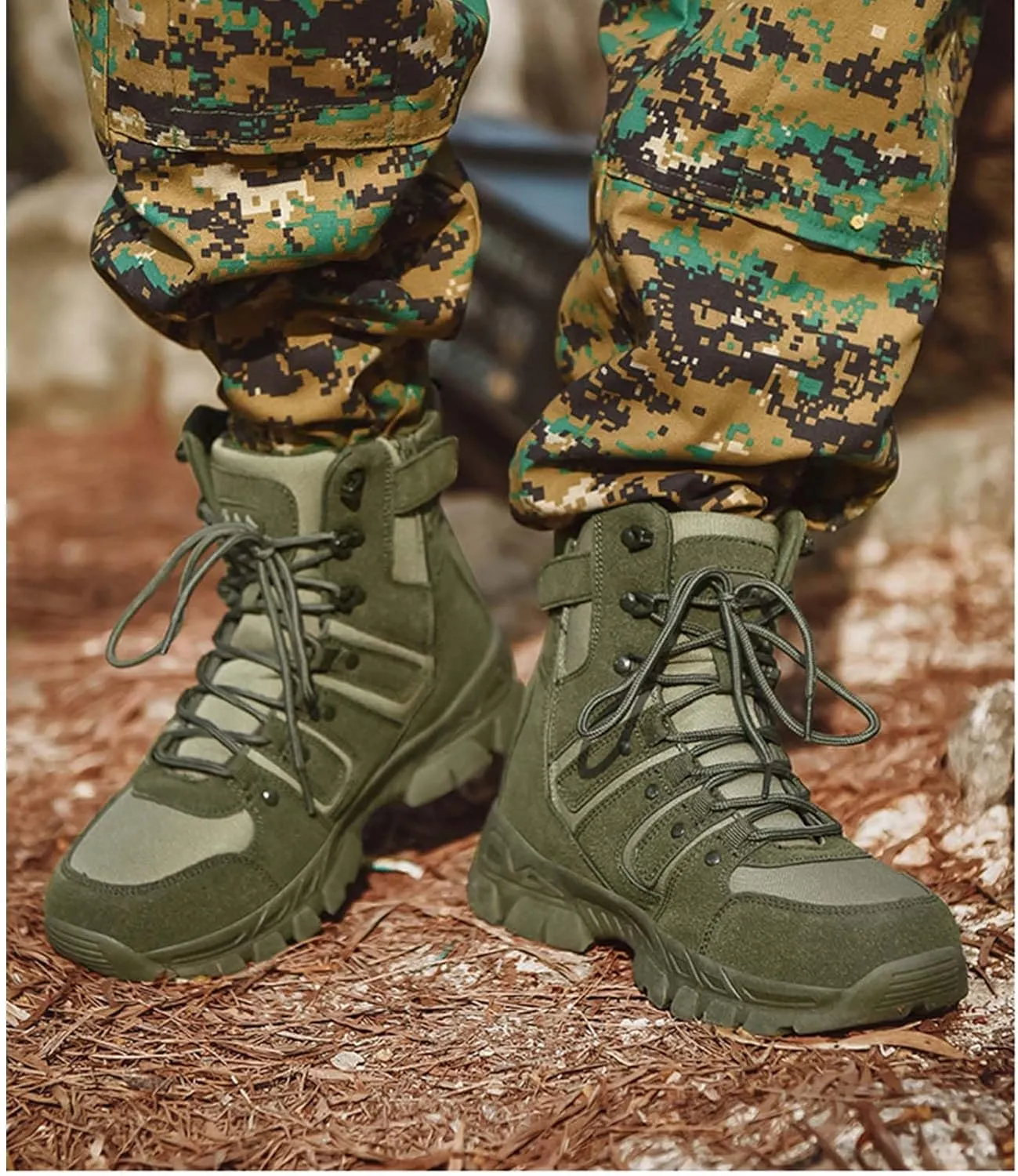 Men's Tactical Boots Lightweight Hiking Boots Water-resistant Military Army Boots Ankle Duty Hunting Boots