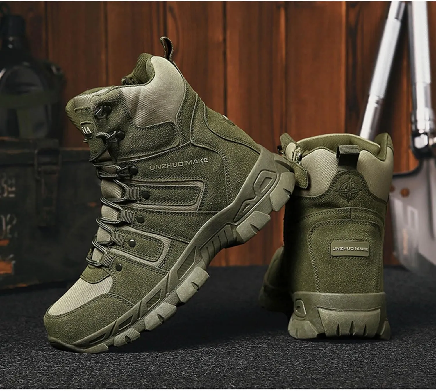 Men's Tactical Boots Lightweight Hiking Boots Water-resistant Military Army Boots Ankle Duty Hunting Boots