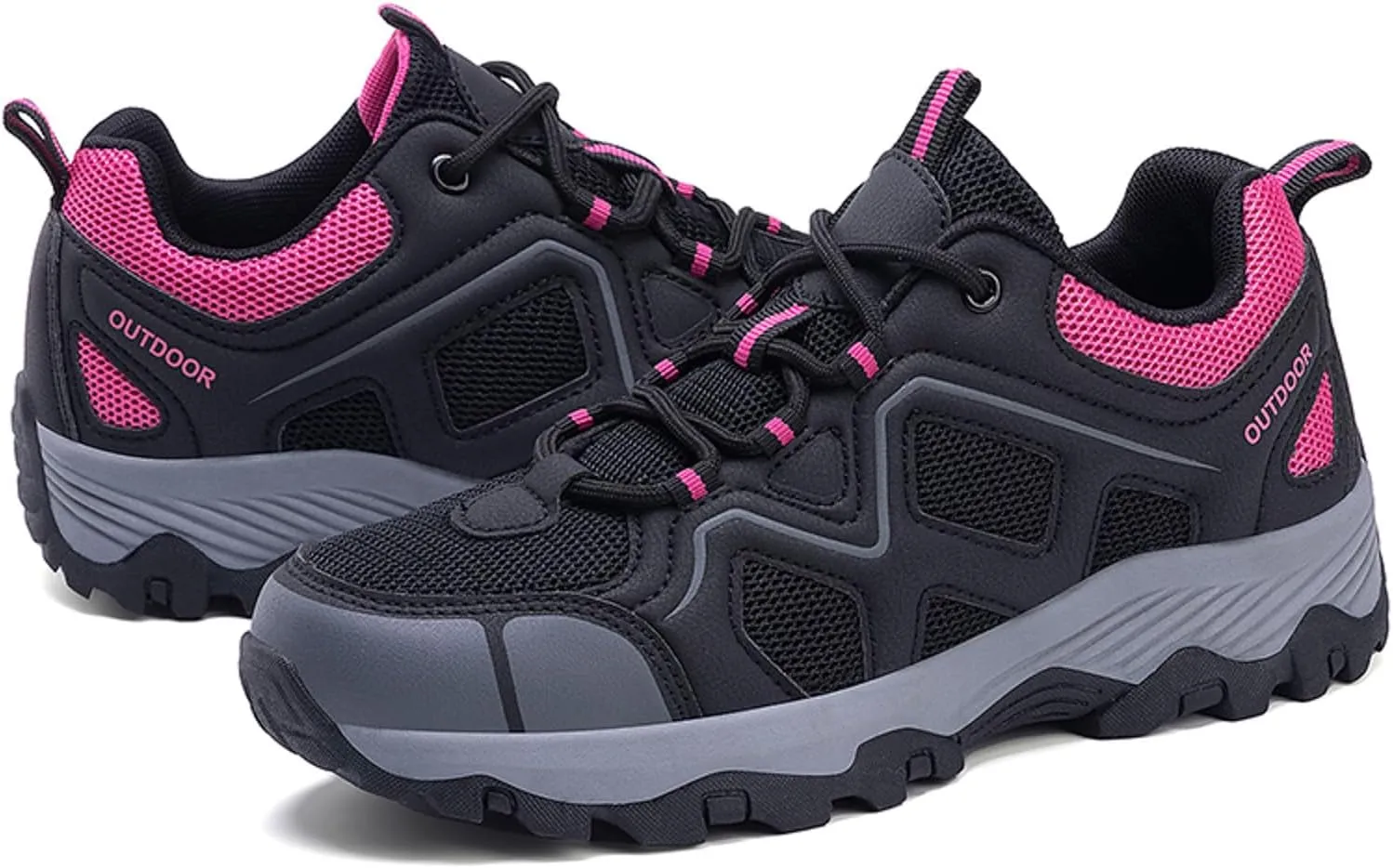 Men's Waterproof Hiking Shoes Lightweight Comfortable Non Slip Leather Walking Shoes for Outdoor Trekking Climbing Camping Mountaineering and Men Daily Work Sneakers