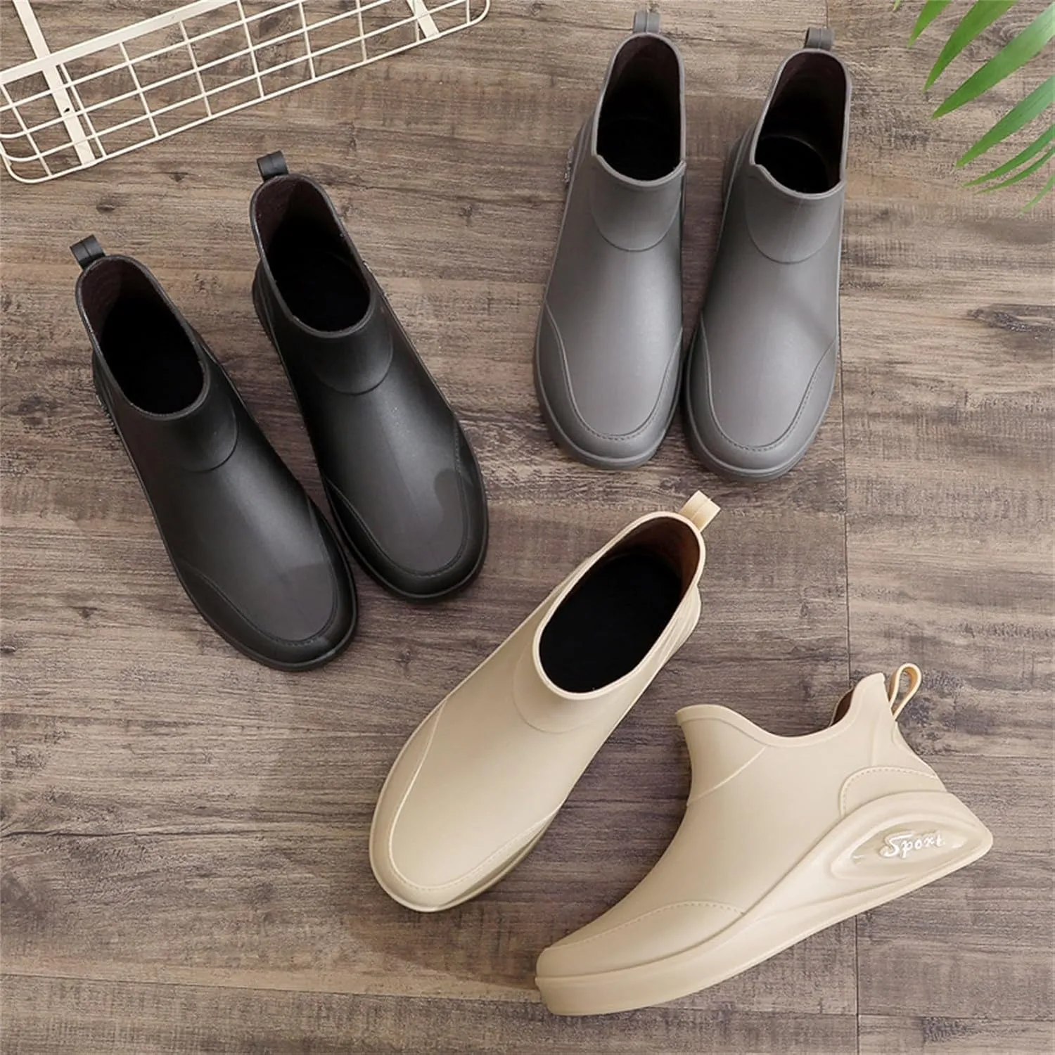 Men's Waterproof Rain Short Boots Garden Boots Ankle Rain Boots Garden Shoes Rain Outdoor Boots Fishing Shoes