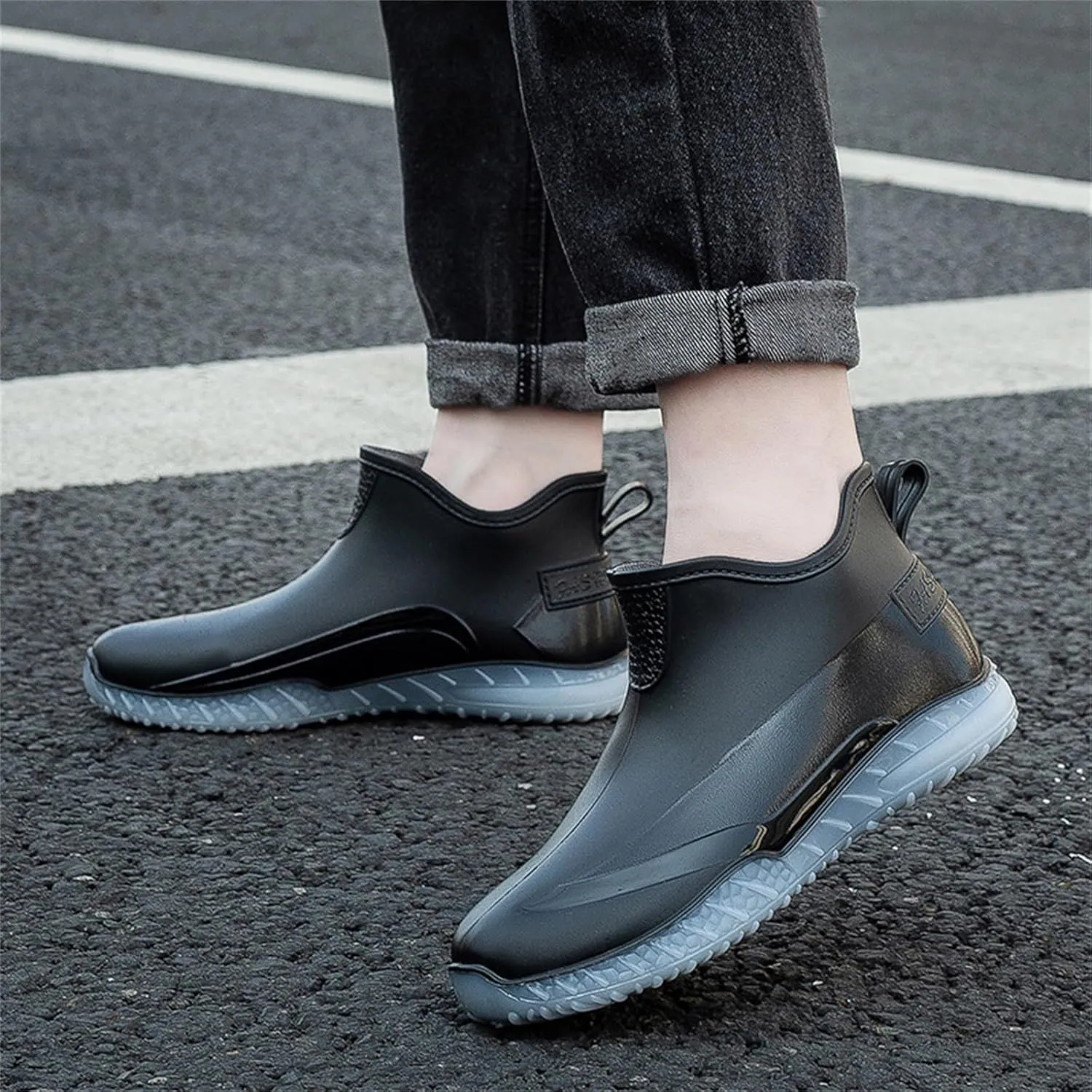 Men's Waterproof Rain Short Boots Garden Boots Ankle Rain Boots Garden Shoes Rain Outdoor Walking Boots