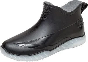 Men's Waterproof Rain Short Boots Garden Boots Ankle Rain Boots Garden Shoes Rain Outdoor Walking Boots