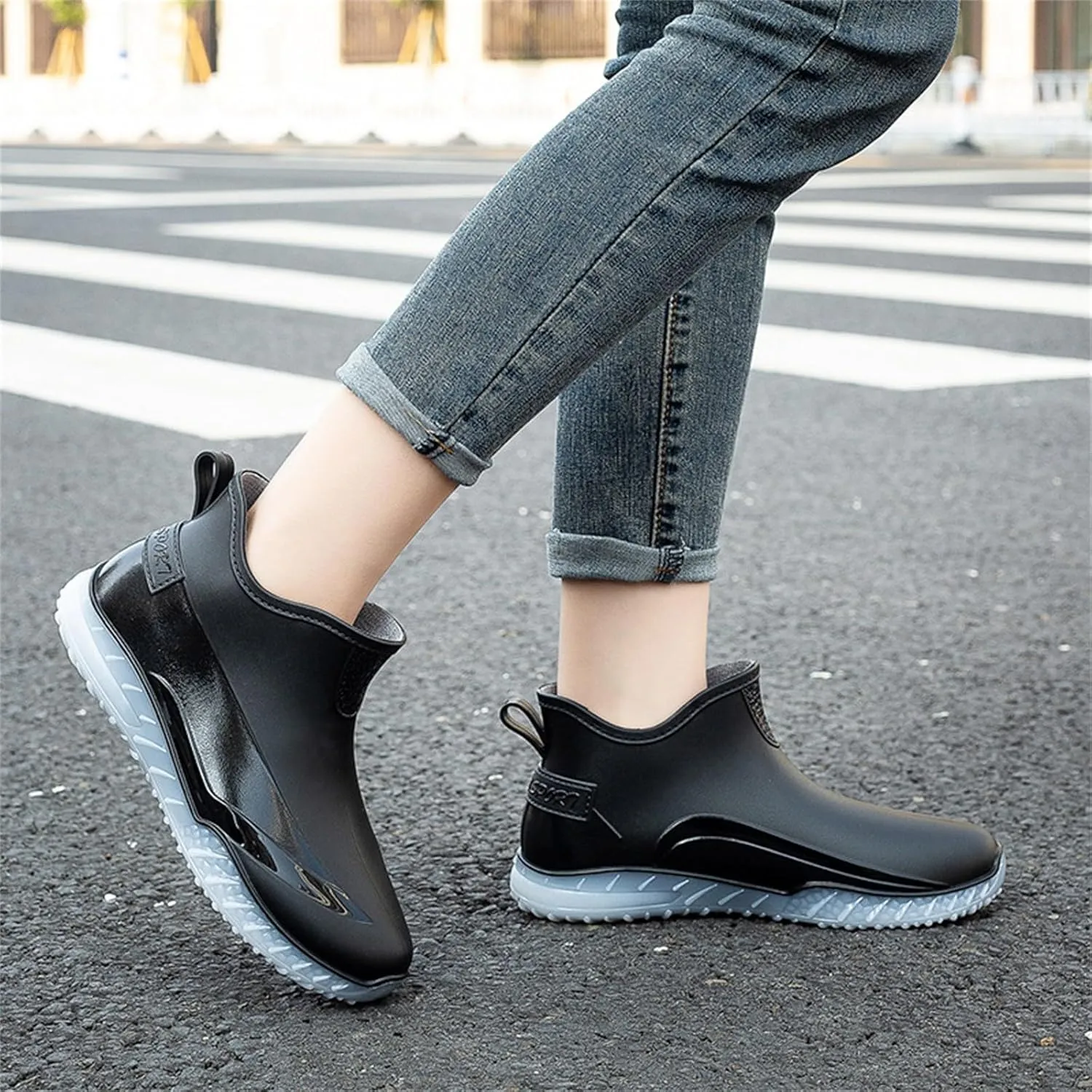 Men's Waterproof Rain Short Boots Garden Boots Ankle Rain Boots Garden Shoes Rain Outdoor Walking Boots