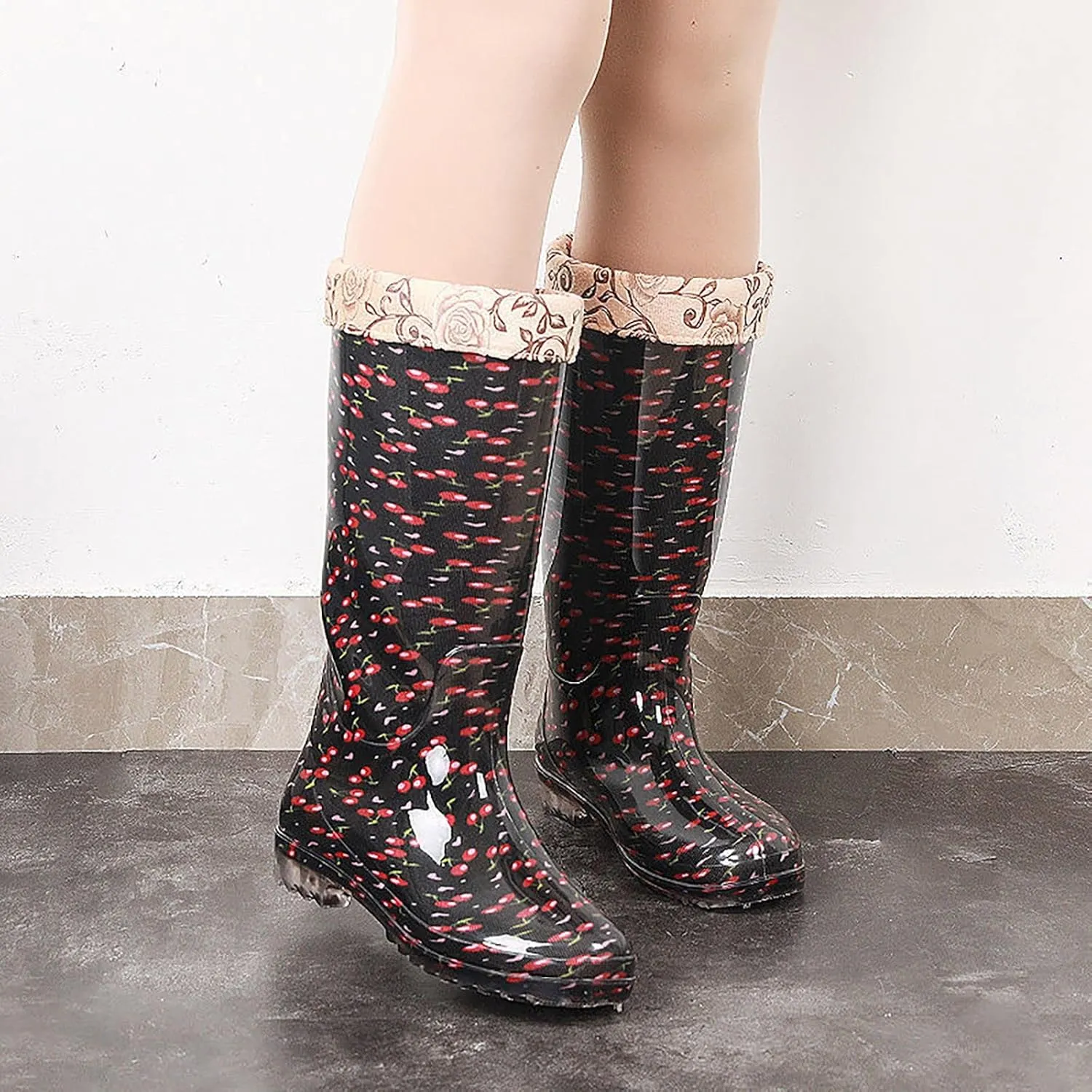 Men's Waterproof Rubber Rain Boots Fishing Boots Comfortable Lightweight Mid-calf Garden Boots Outdoor Work Boots