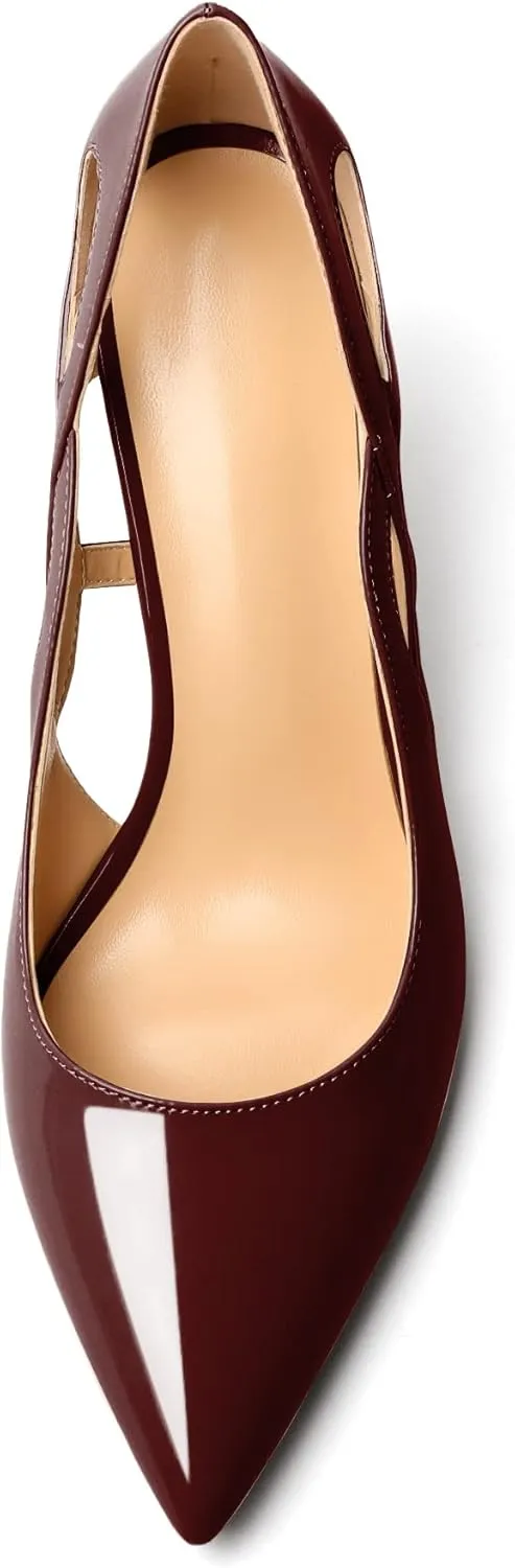 Mettesally Womens High Heel Pumps Pointed Closed Toe Heeled Shoes Stiletto High Heels Slip On Cross Strap Dress Party Shoes