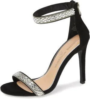 Nesha Rhinestone Two Piece Ankle Strap Prom Stiletto Sandals