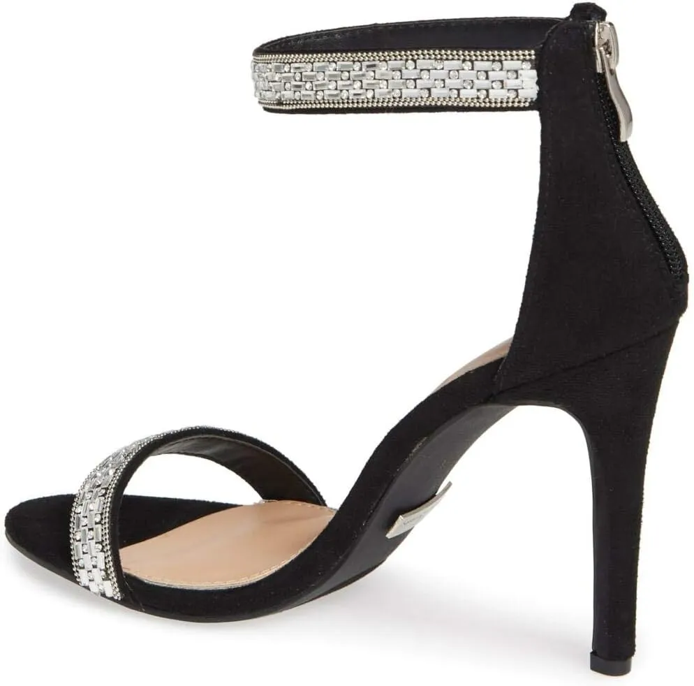 Nesha Rhinestone Two Piece Ankle Strap Prom Stiletto Sandals
