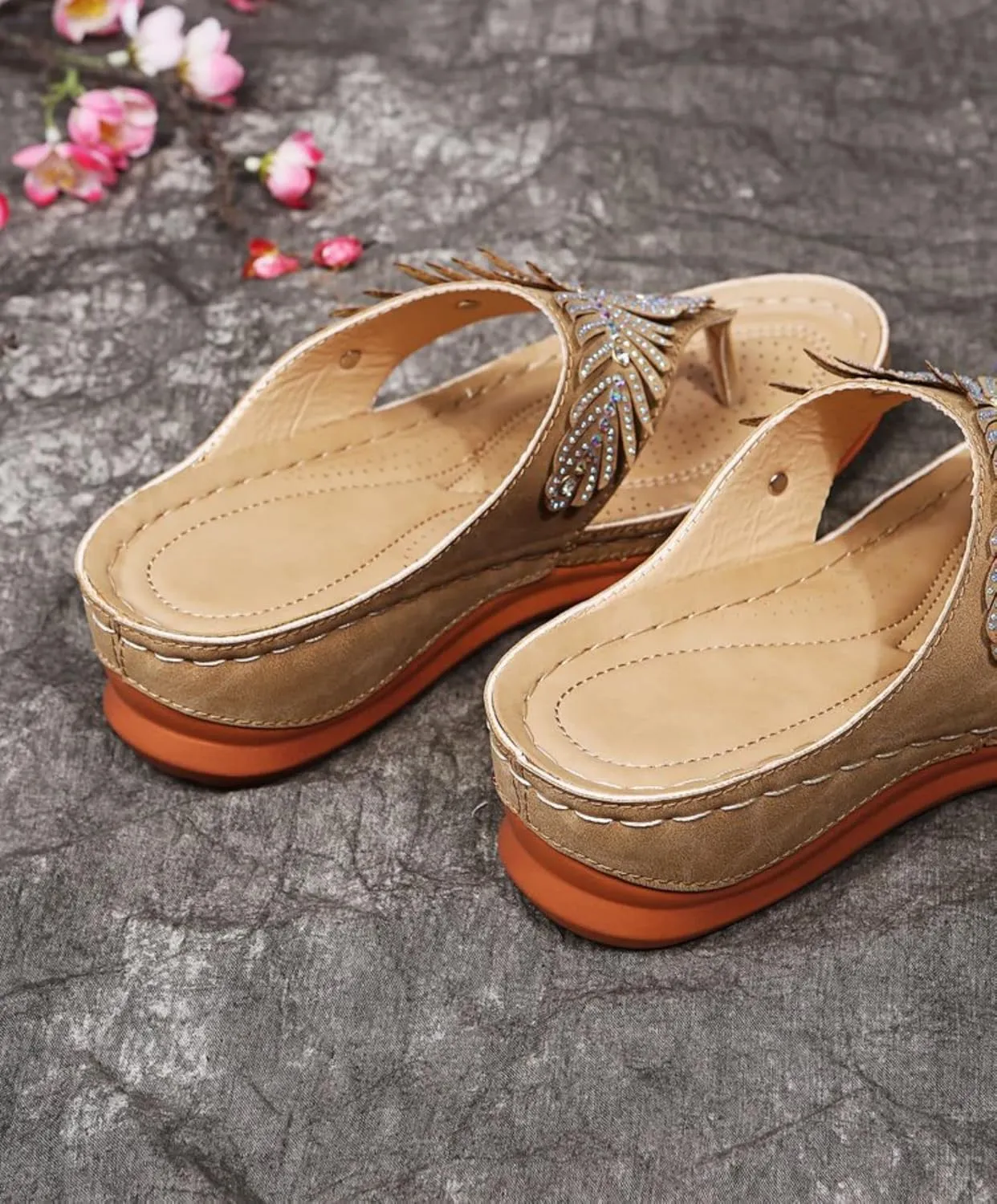 Orthopedic Sandals for Women Arch Support Non-Slip Wedge Flip-Flops Open Toe Summer Dressy Comfortable Sandals Casual Walking Shoes