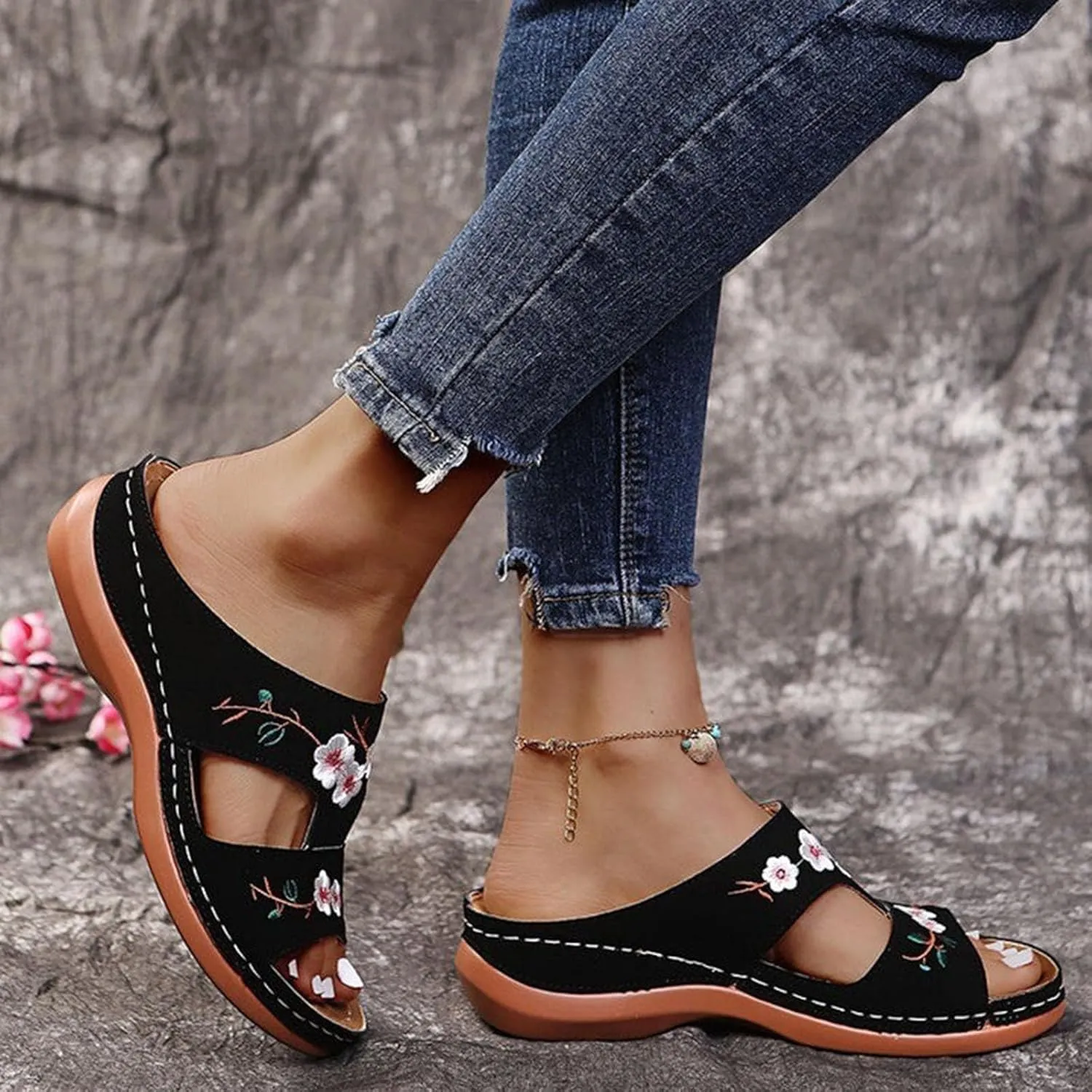 Orthopedic Sandals for Women, Women Dressy Summer Comfortable Sandals with Arch Support Walking Sandals Flip Flops Sandals