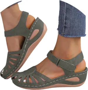 Orthopedic Wedge Sandals for Women 2025 Womens Closed Toe Sandal Dressy Arch Support Adjustable Anckle Strappy Summer Breathable Shoes Comfort Beach Walking