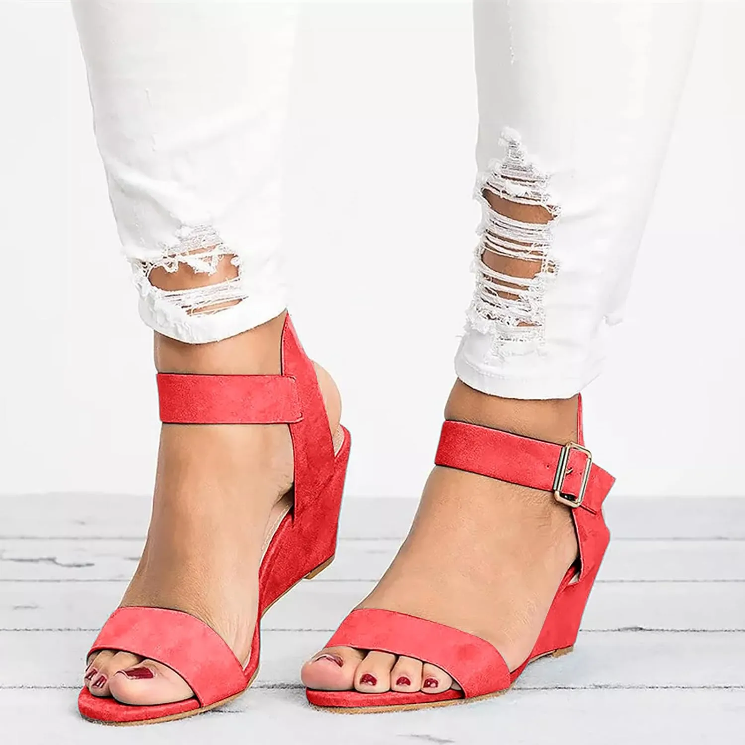 Orthopedic Wedge Sandals for Women 2025, Womens Summer Sandal Ladies Platform Wedges Heels Comfortable Dress Shoes for Beach Vacation Wedding with Adjustable Buckle Ankle Strap