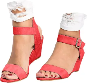 Orthopedic Wedge Sandals for Women 2025, Womens Summer Sandal Ladies Platform Wedges Heels Comfortable Dress Shoes for Beach Vacation Wedding with Adjustable Buckle Ankle Strap