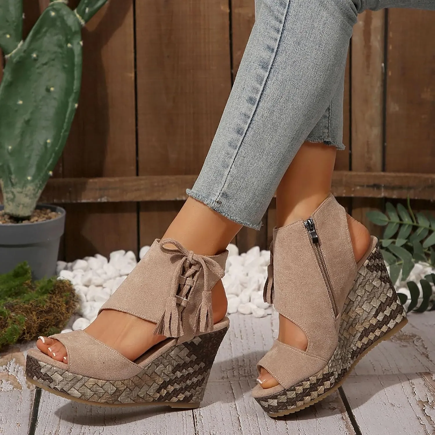 Orthopedic Wedge Sandals for Women Dressy Summer 2025 Open Toe Espadrilles Comfortable Dressy Ankle Strap Platform Boho Beach Shoes Comfortable Casual
