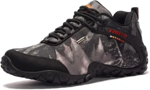 Outdoor Camouflage Low-top Hiking Shoes, Waterproof and Wear-Resistant Hiking Camping Boots, Men's Hiking Boots, Rock Climbing Running Shoes (Black 46)