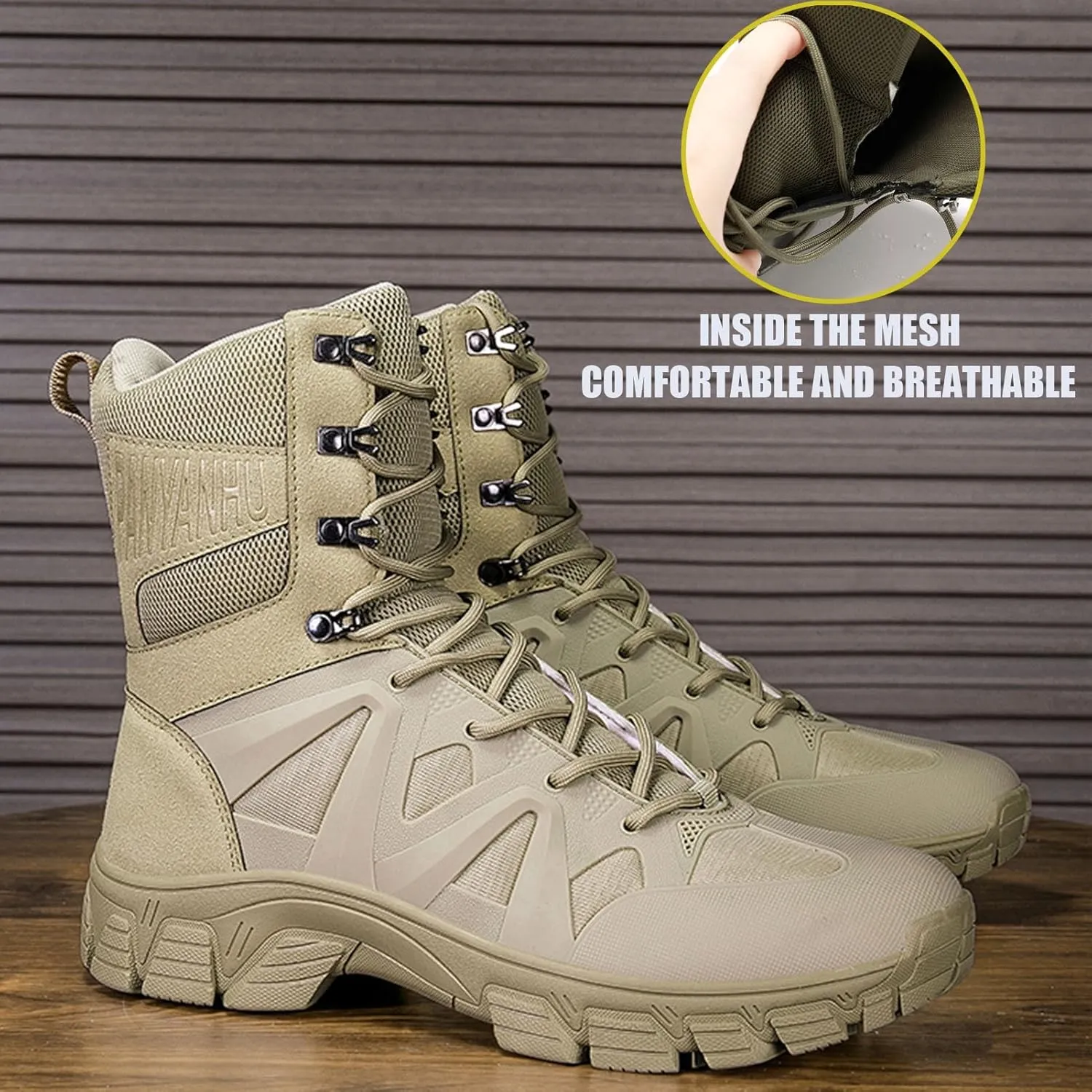 Outdoor Tactical Boots for Men | Waterproof, Lightweight, and Anti-Slip Combat Shoes for Hiking, Work, and Hunting